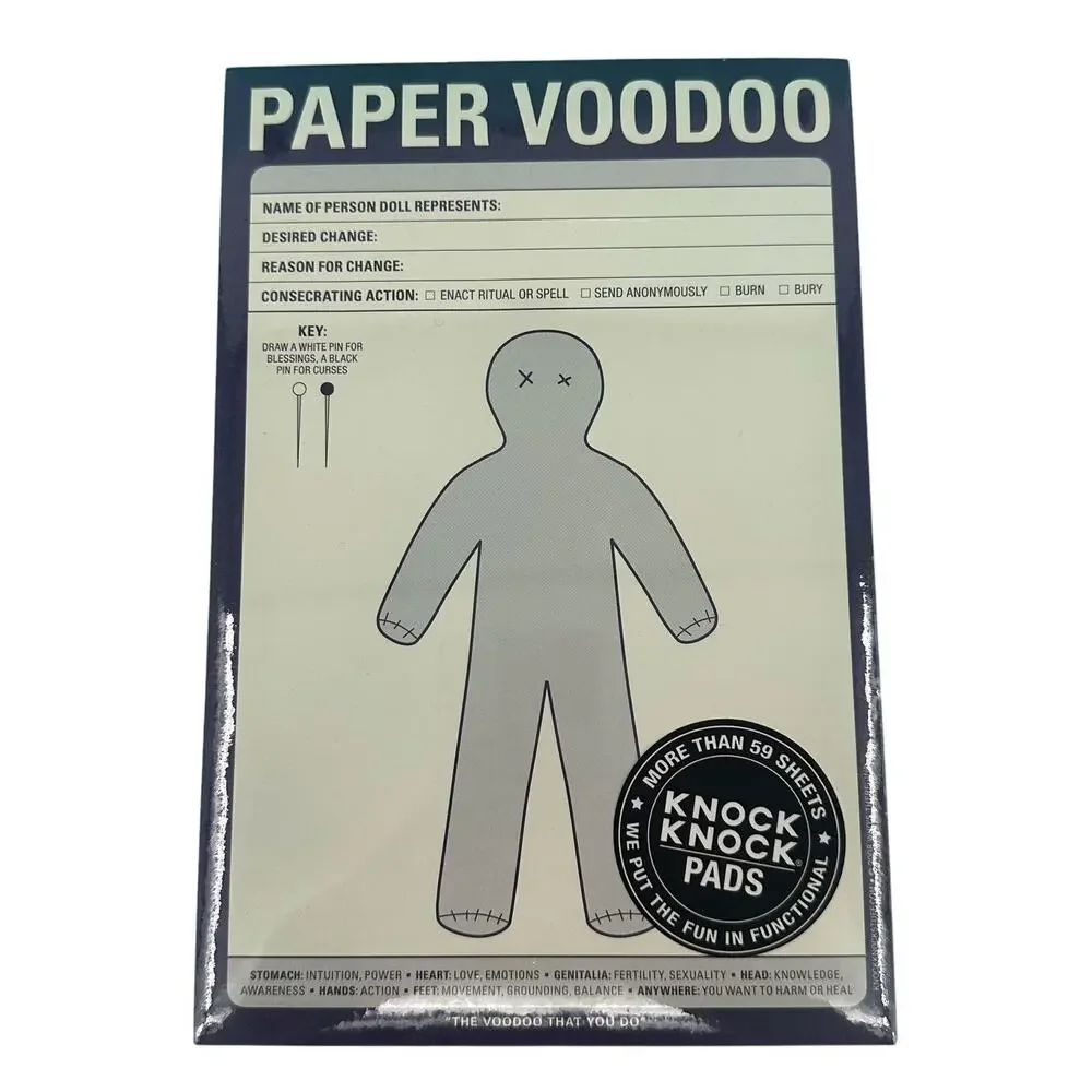 Paper Voodoo Stationery Notepad by Knock Knock Stuff White Elephant Gift